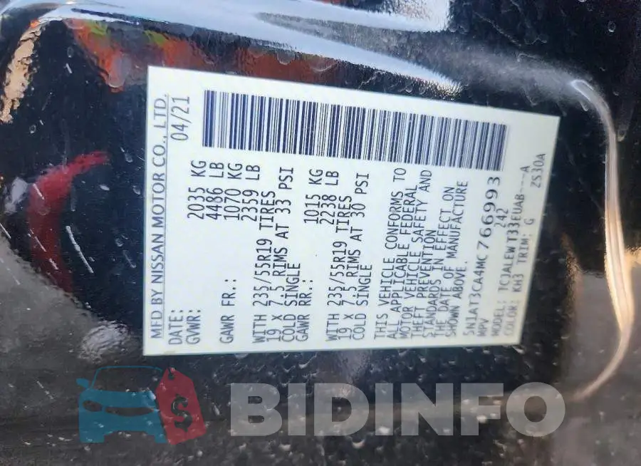 5N1AT3CA4MC766993 Photo# 14