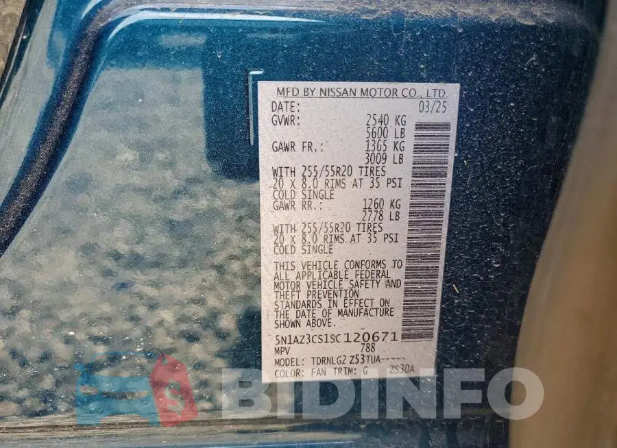 5N1AZ3CS1SC120671 Photo# 12