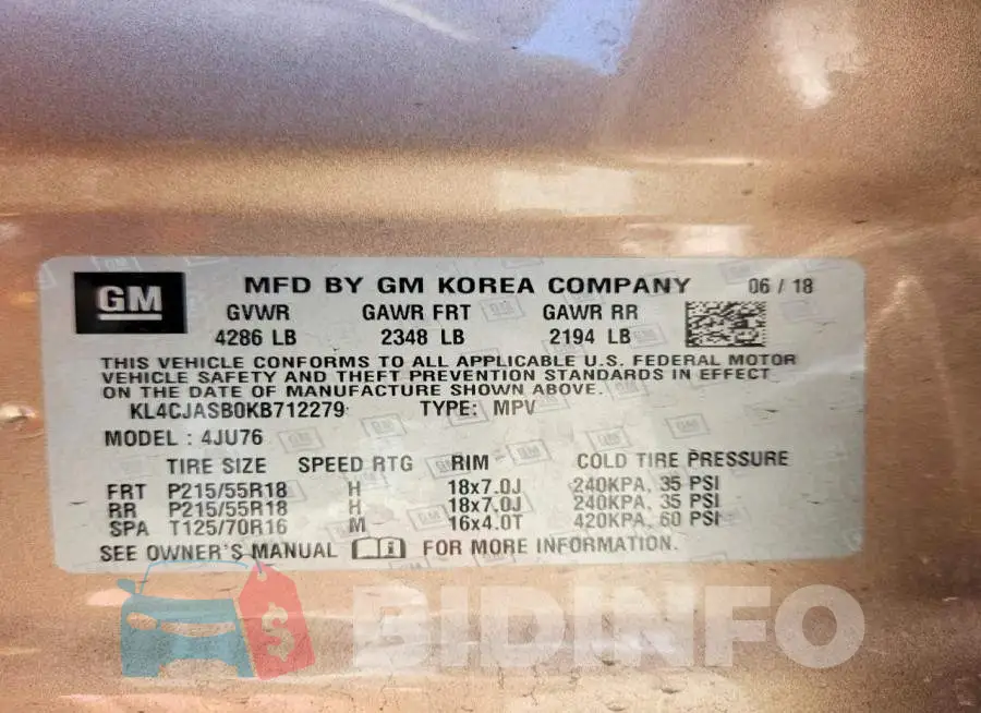 KL4CJASB0KB712279 Photo# 14