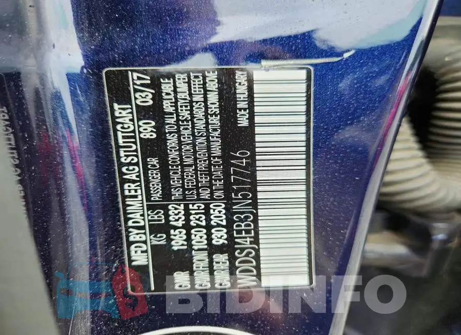 WDDSJ4EB3JN517746 Photo# 12