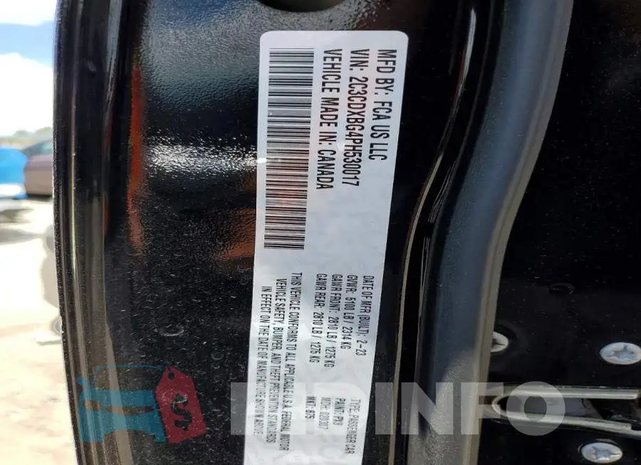 2C3CDXBG4PH530017 Photo# 12