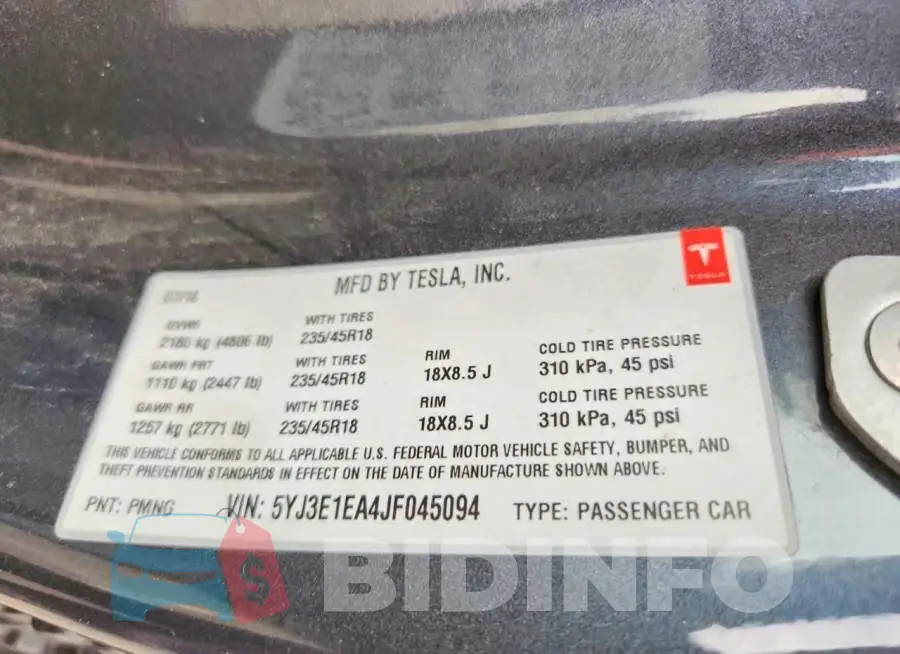 5YJ3E1EA4JF045094 Photo# 12