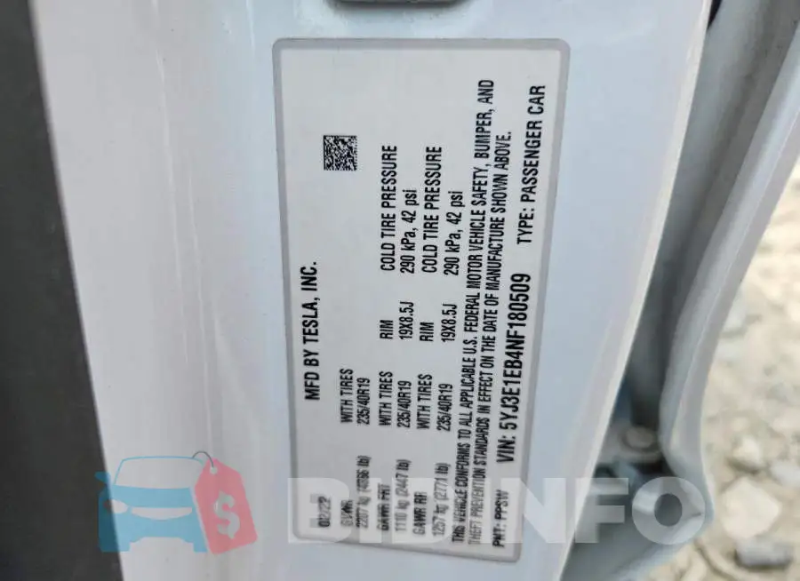 5YJ3E1EB4NF180509 Photo# 12
