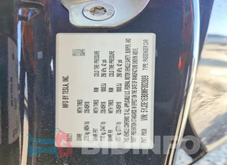 5YJ3E1EB8MF002889 Photo# 13