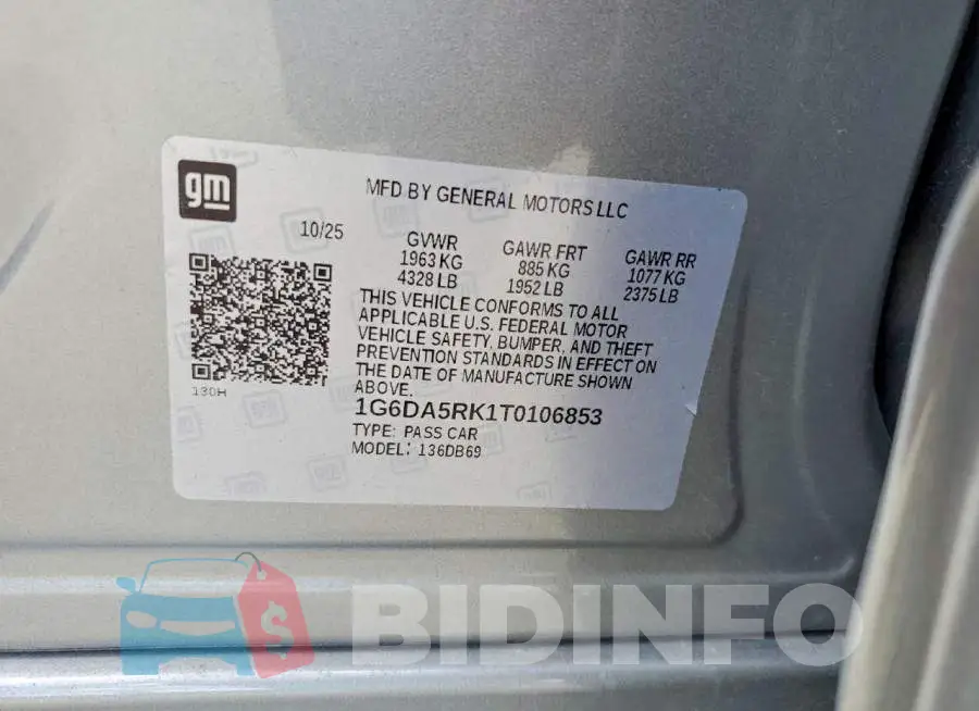 1G6DA5RK1T0106853 Photo# 12