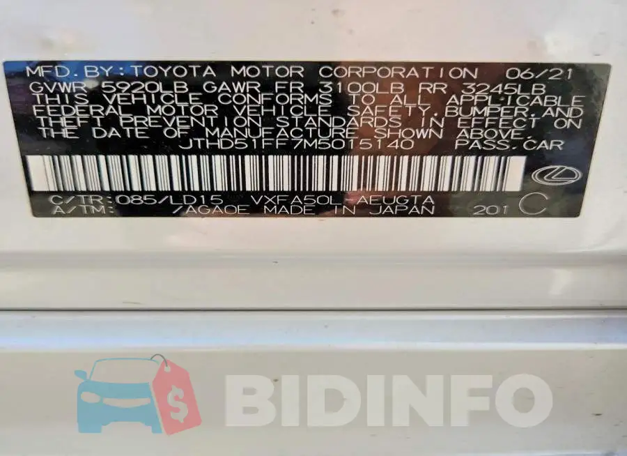 JTHD51FF7M5015140 Photo# 12