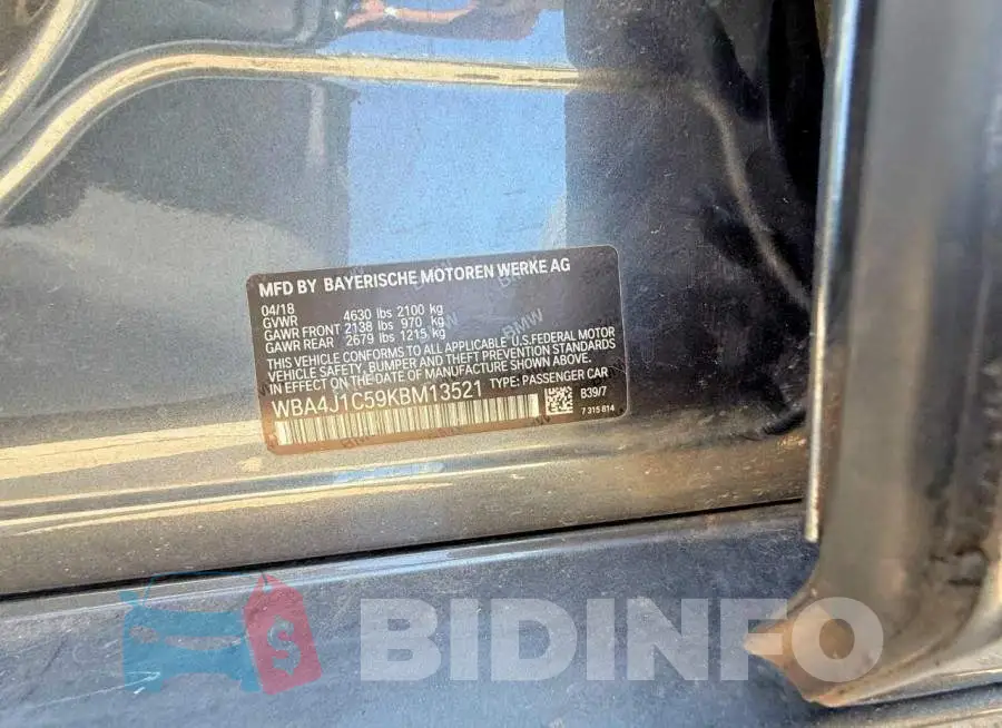 WBA4J1C59KBM13521 Photo# 10