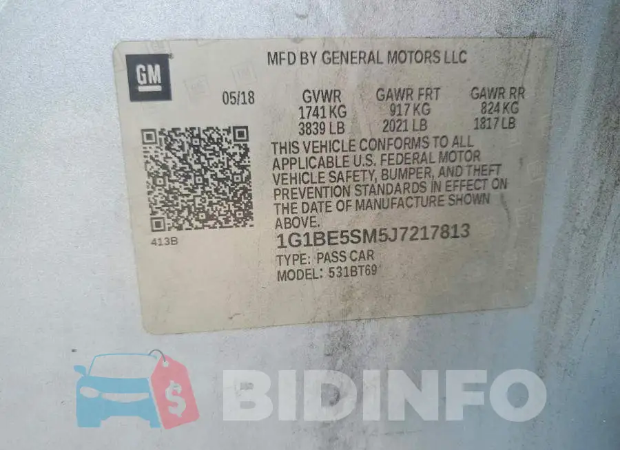 1G1BE5SM5J7217813 Photo# 13
