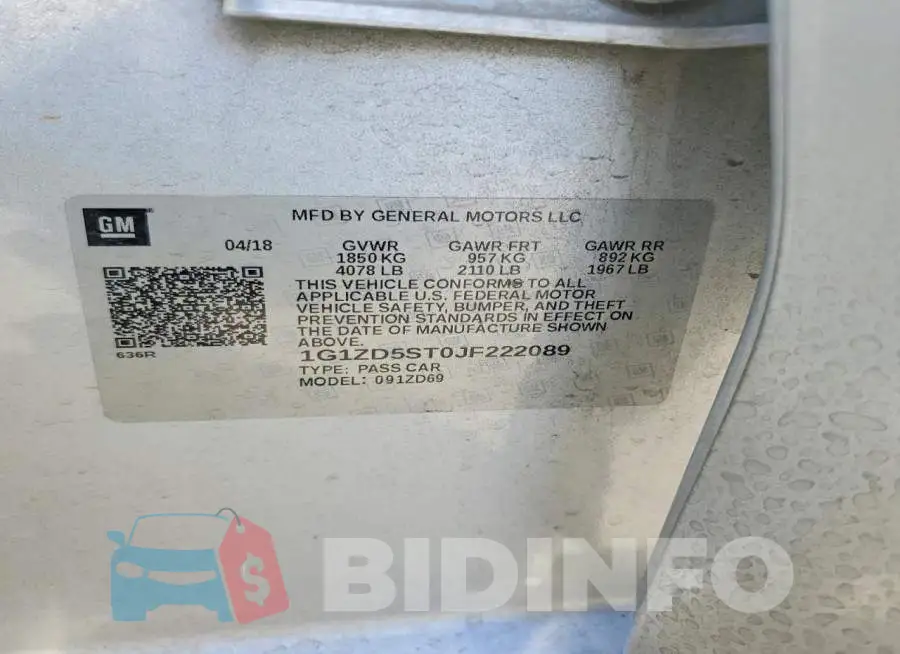 1G1ZD5ST0JF222089 Photo# 12