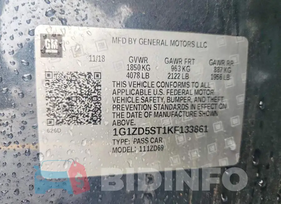 1G1ZD5ST1KF133861 Photo# 12