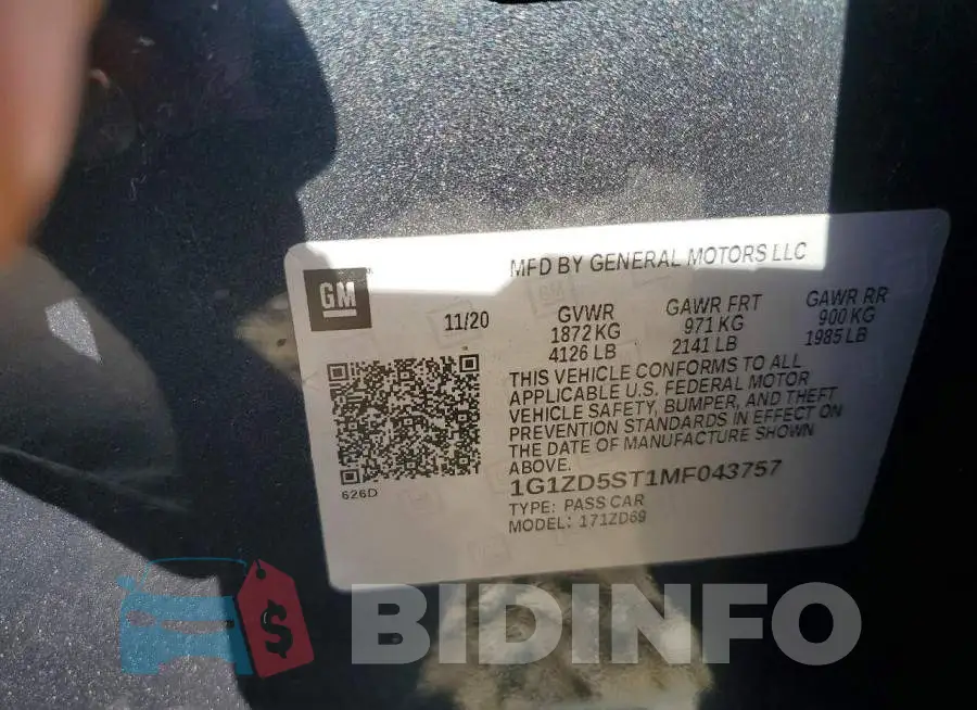 1G1ZD5ST1MF043757 Photo# 12