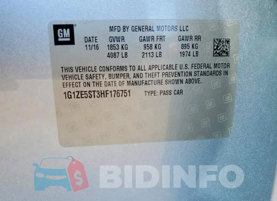 1G1ZE5ST3HF176751 Photo# 12