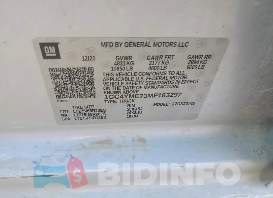 1GC4YME73MF163297 Photo# 12