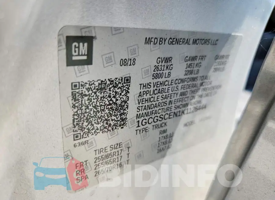 1GCGSCEN1K1126444 Photo# 12