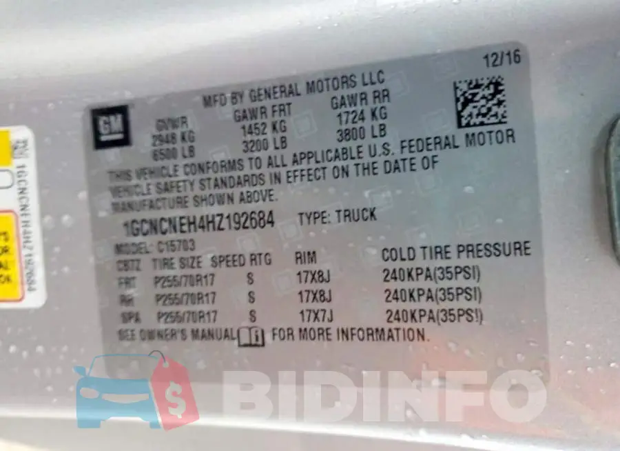 1GCNCNEH4HZ192684 Photo# 12