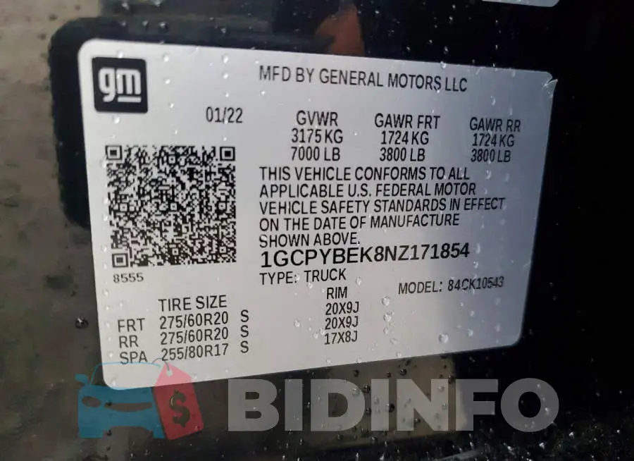 1GCPYBEK8NZ171854 Photo# 12