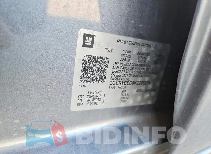 1GCRYEED8KZ265174 Photo# 12