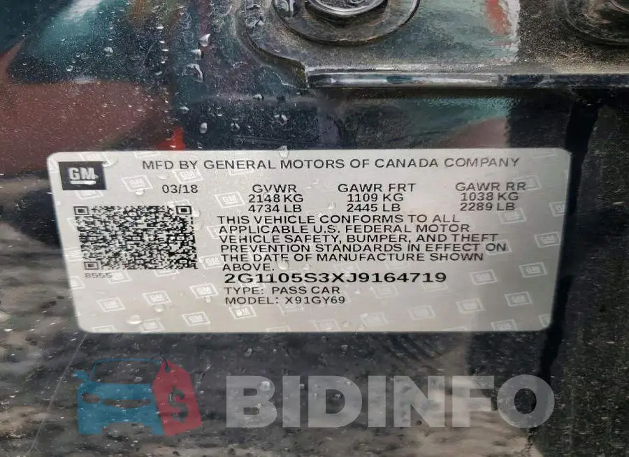 2G1105S3XJ9164719 Photo# 12