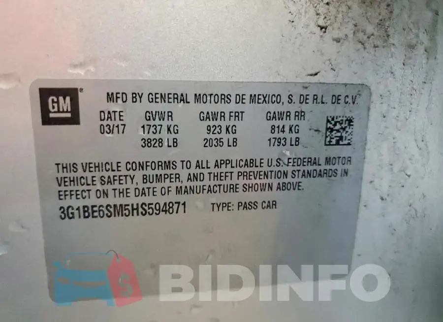 3G1BE6SM5HS594871 Photo# 13