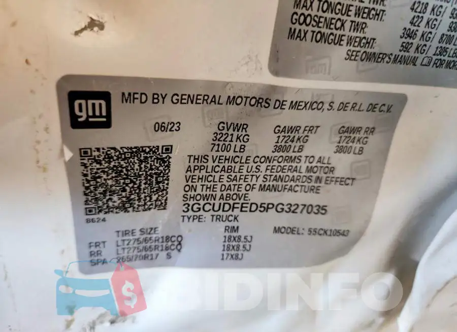 3GCUDFED5PG327035 Photo# 13