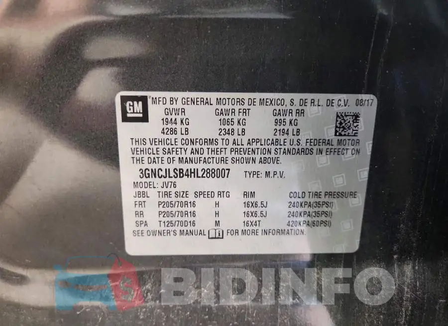 3GNCJLSB4HL288007 Photo# 13