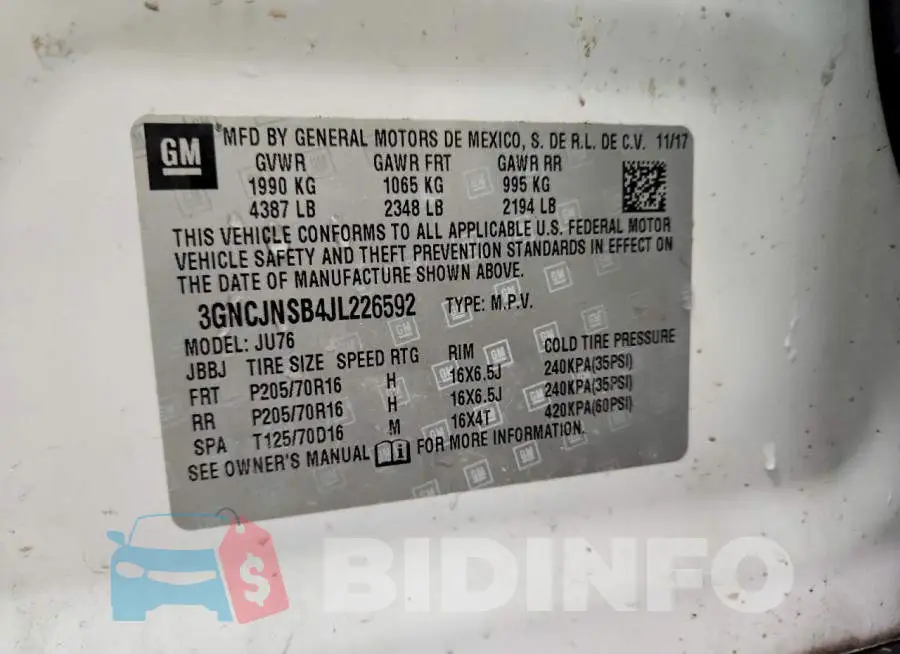 3GNCJNSB4JL226592 Photo# 13