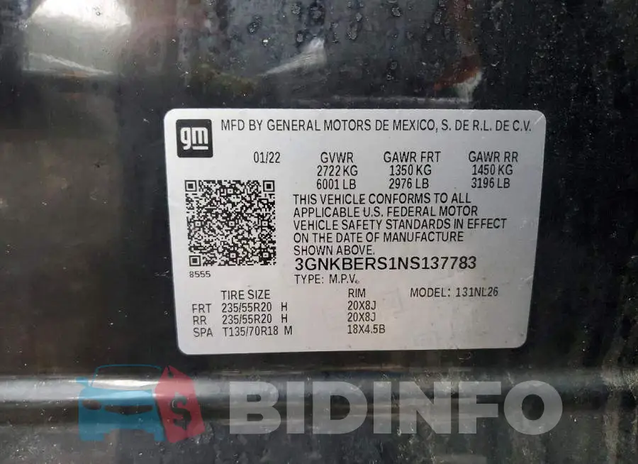 3GNKBERS1NS137783 Photo# 13