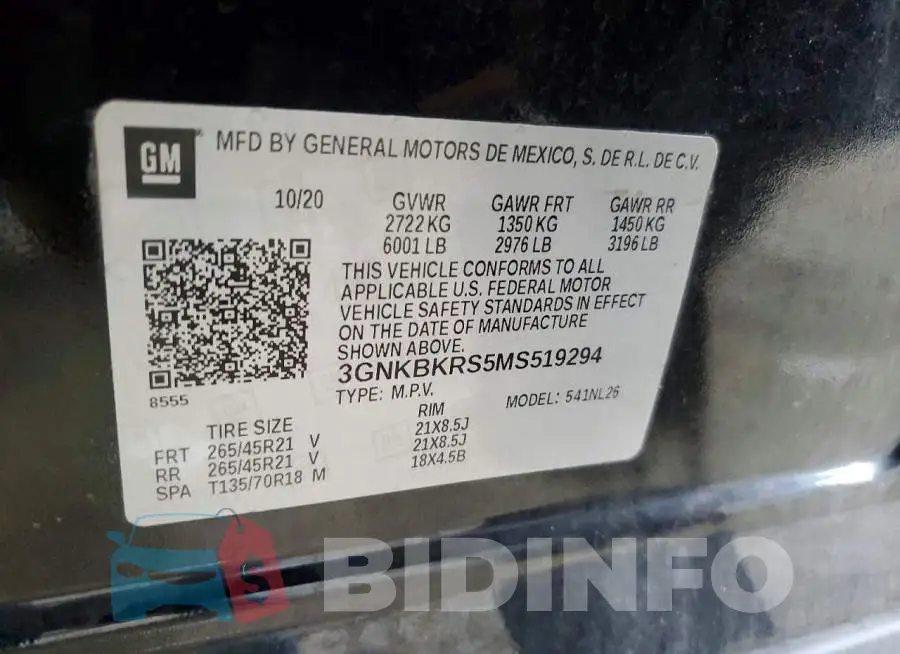 3GNKBKRS5MS519294 Photo# 13