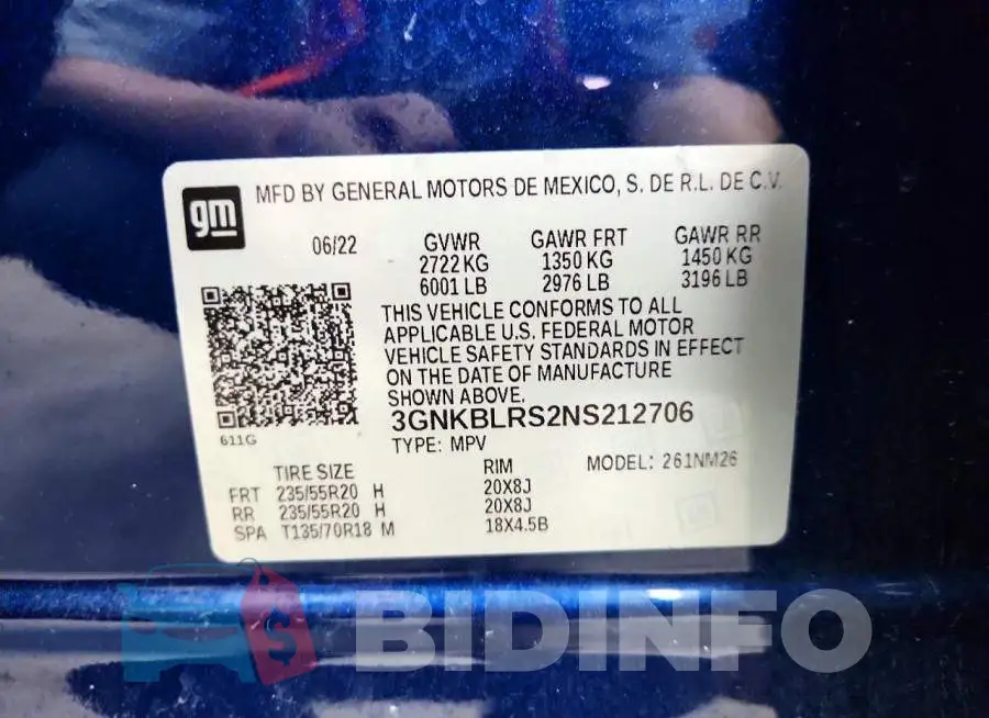 3GNKBLRS2NS212706 Photo# 13