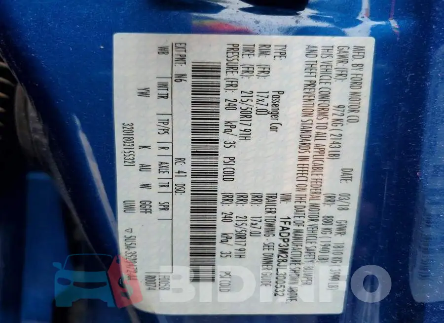 1FADP3M28JL300532 Photo# 13
