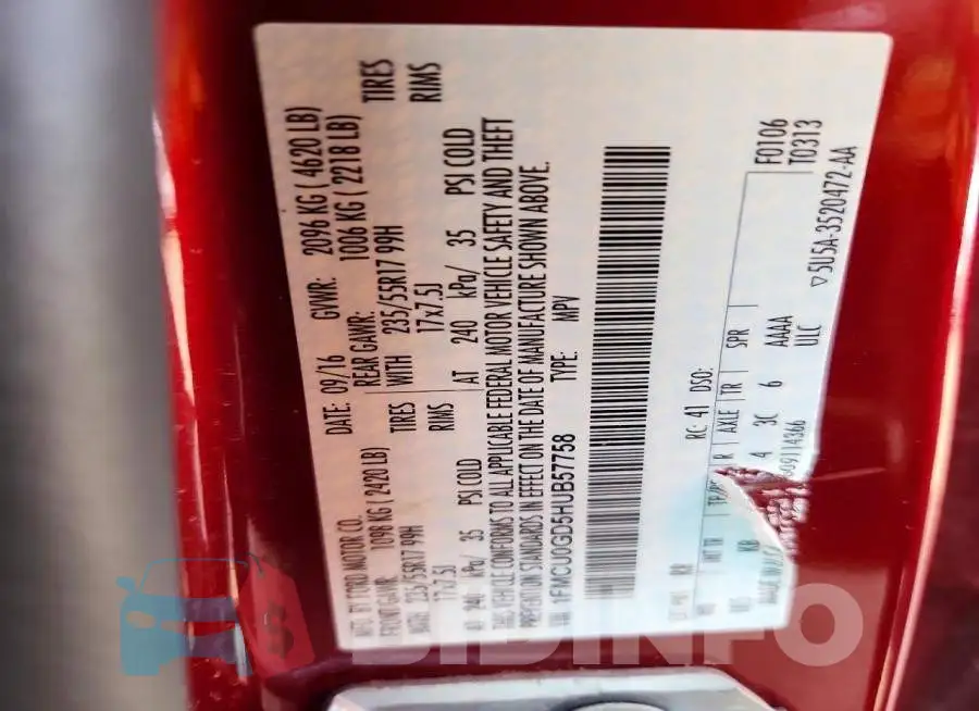 1FMCU0GD5HUB57758 Photo# 13