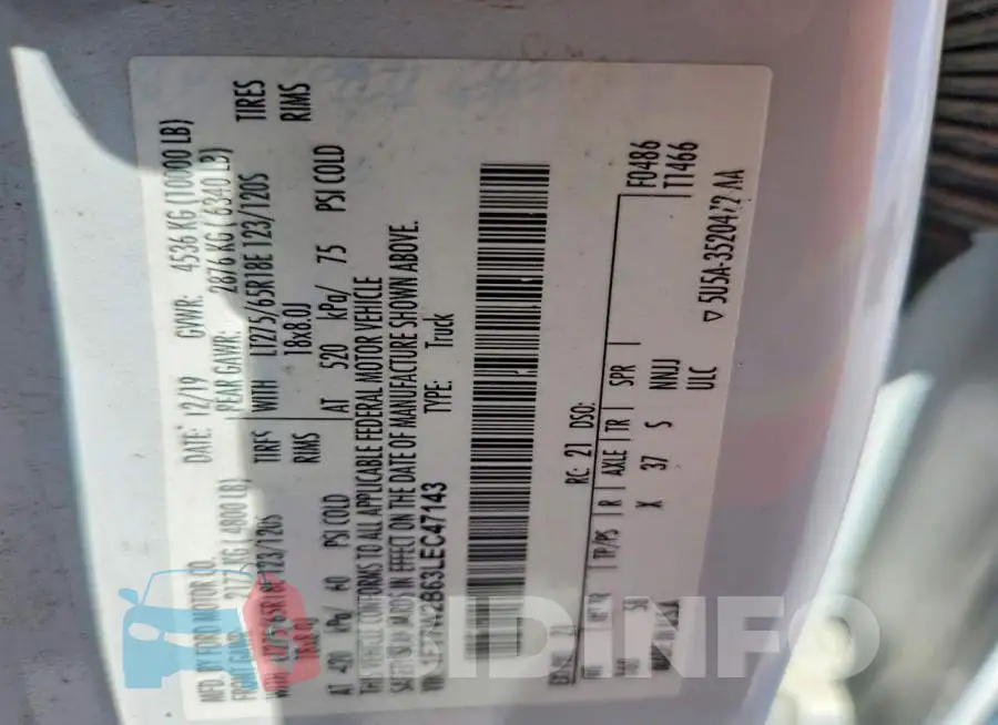 1FT7W2B63LEC47143 Photo# 13
