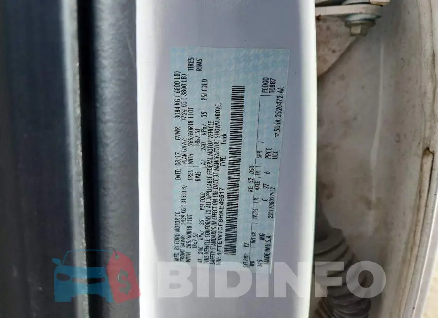 1FTEW1CF8HKE49517 Photo# 12