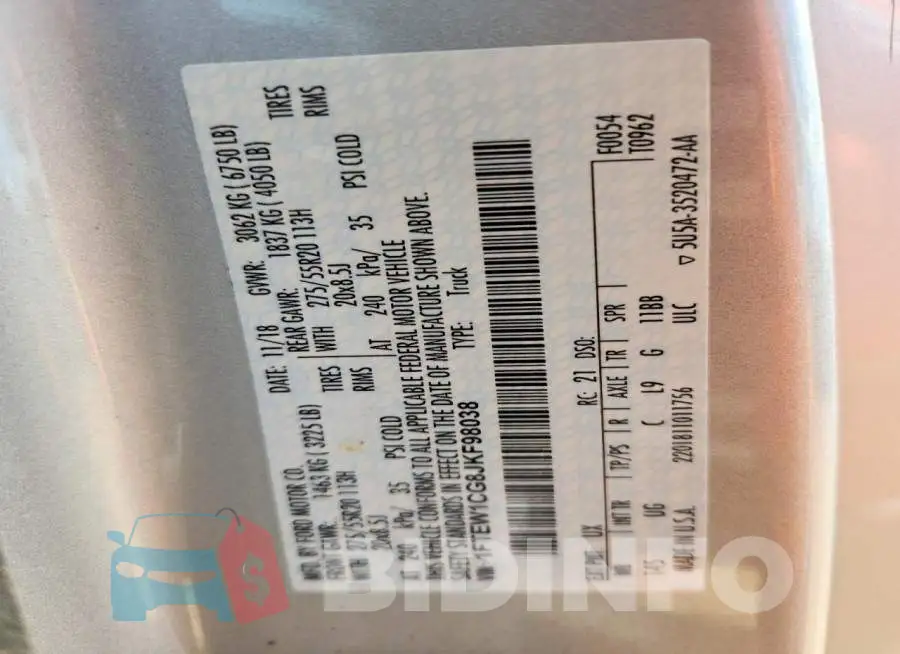 1FTEW1CG8JKF98038 Photo# 12