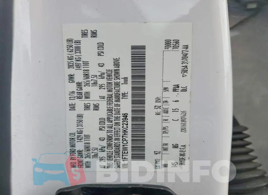 1FTEW1CP7HKC23946 Photo# 13