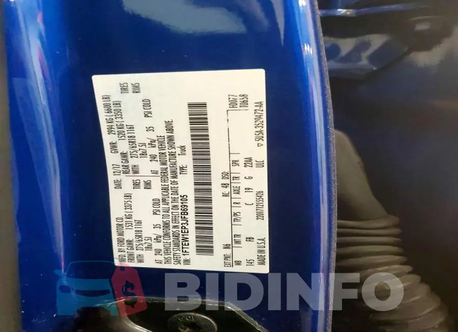 1FTEW1EP3JFB69105 Photo# 13