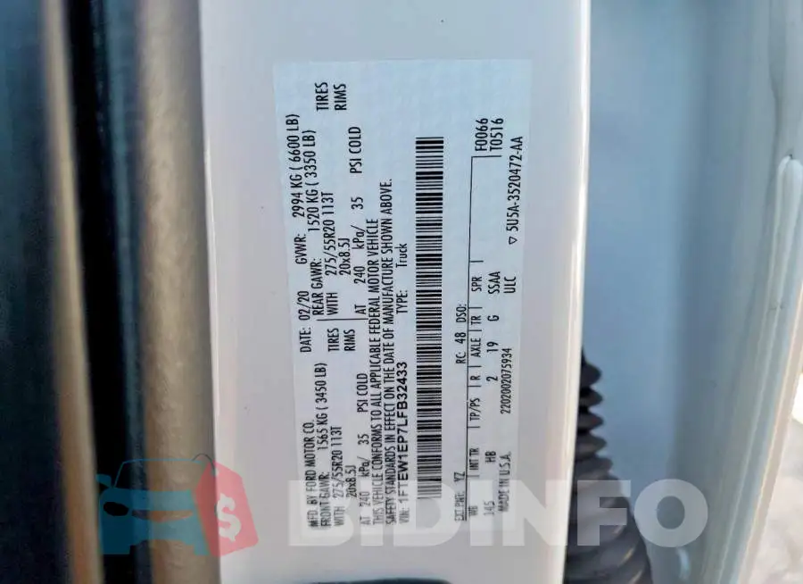 1FTEW1EP7LFB32433 Photo# 12