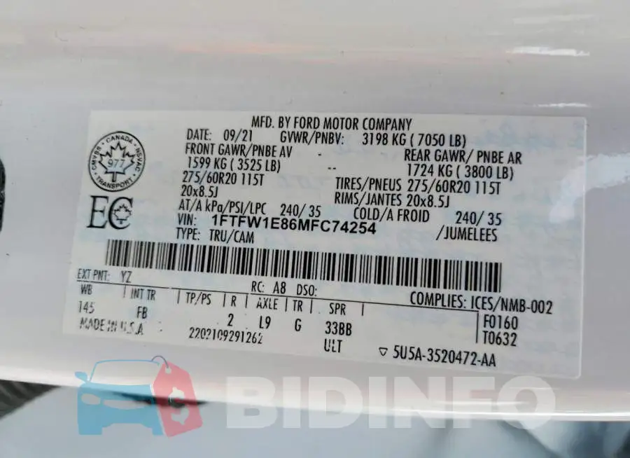 1FTFW1E86MFC74254 Photo# 12