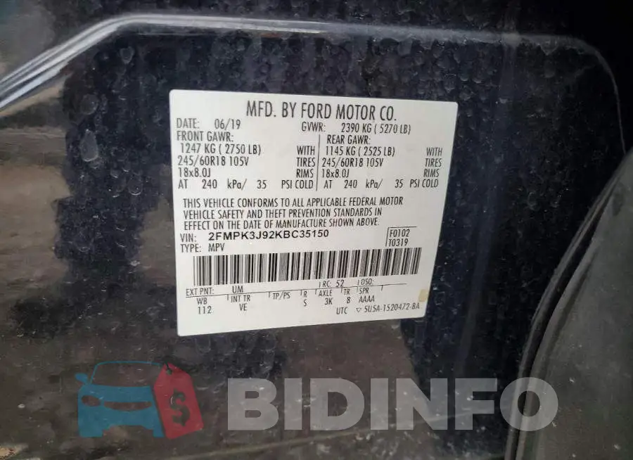 2FMPK3J92KBC35150 Photo# 12