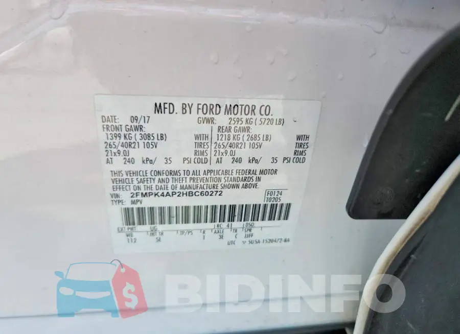 2FMPK4AP2HBC60272 Photo# 13