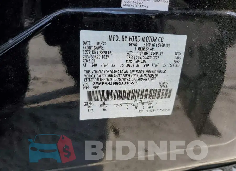 2FMPK4J98RBB16227 Photo# 13