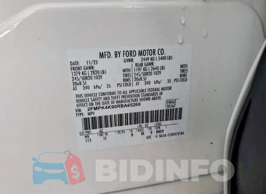 2FMPK4K90RBA65269 Photo# 14