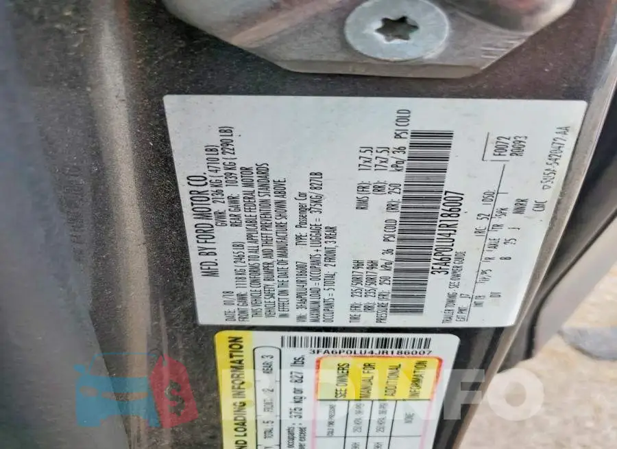 3FA6P0LU4JR186007 Photo# 12