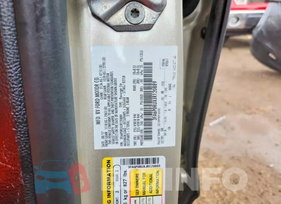 3FA6P0RUXJR120889 Photo# 12