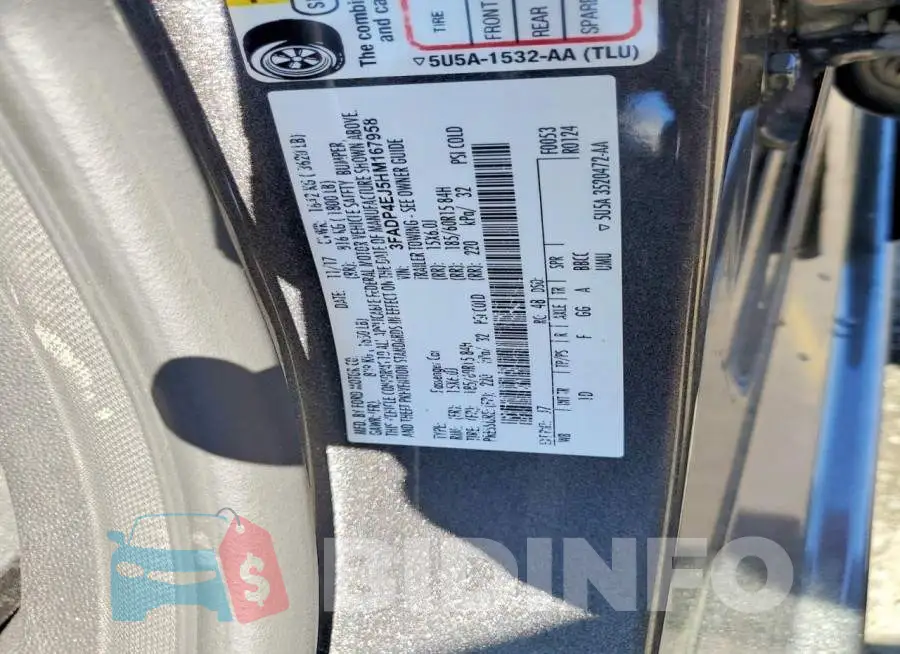 3FADP4EJ5HM167958 Photo# 13