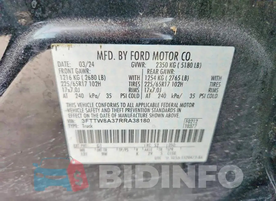 3FTTW8A37RRA38180 Photo# 12