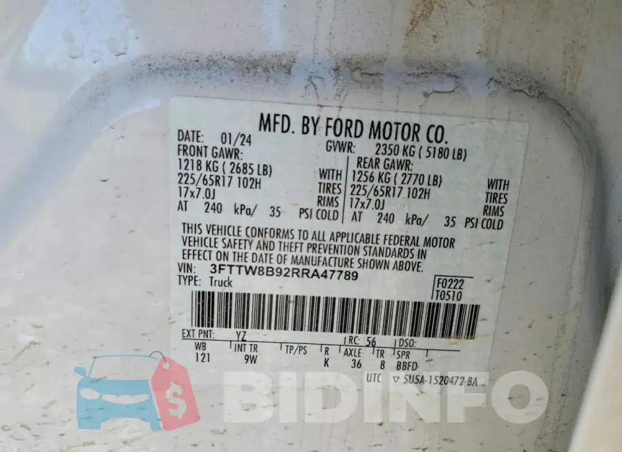 3FTTW8B92RRA47789 Photo# 12