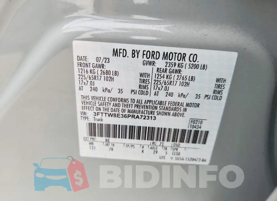 3FTTW8E36PRA72313 Photo# 12