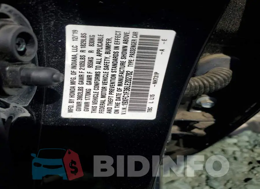 19XFC1F36LE202782 Photo# 12