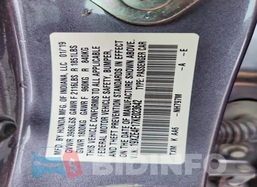 19XZE4F17KE023642 Photo# 12